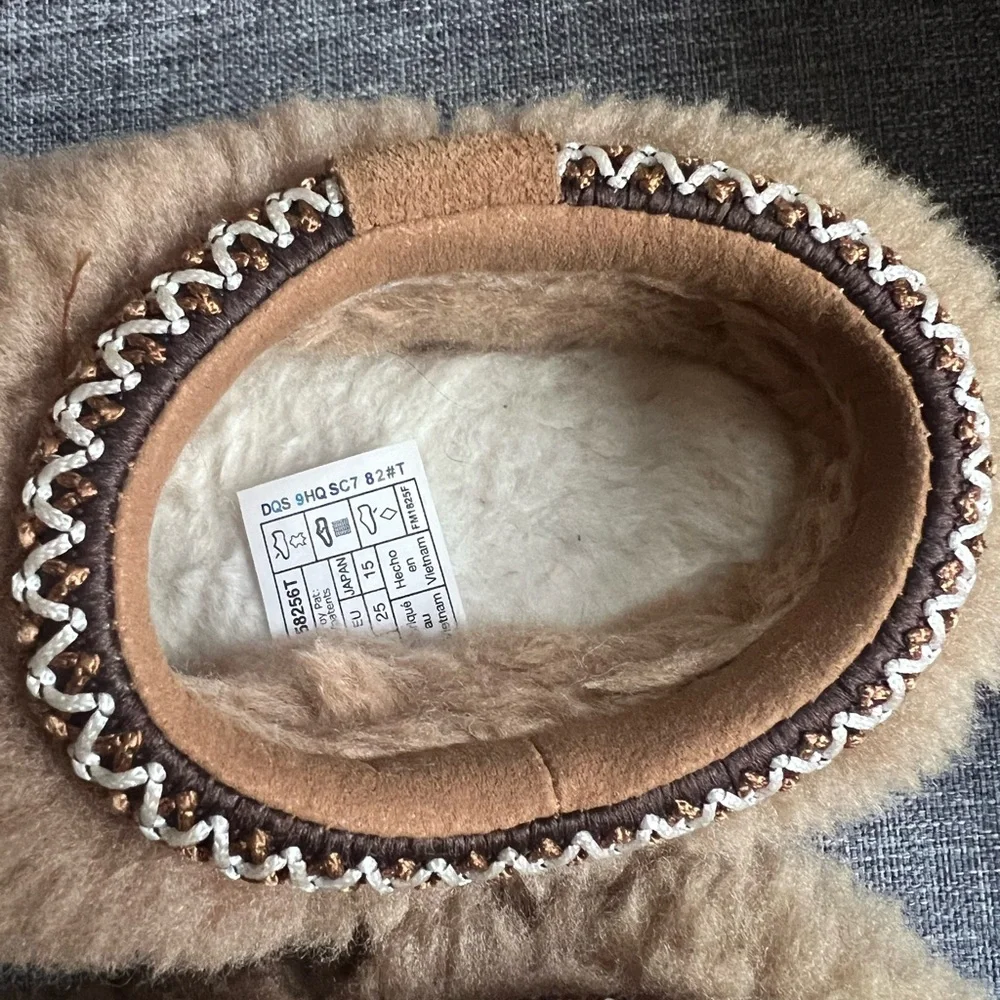UGG Chestnut Curly Shearling Slip-On Moccasins